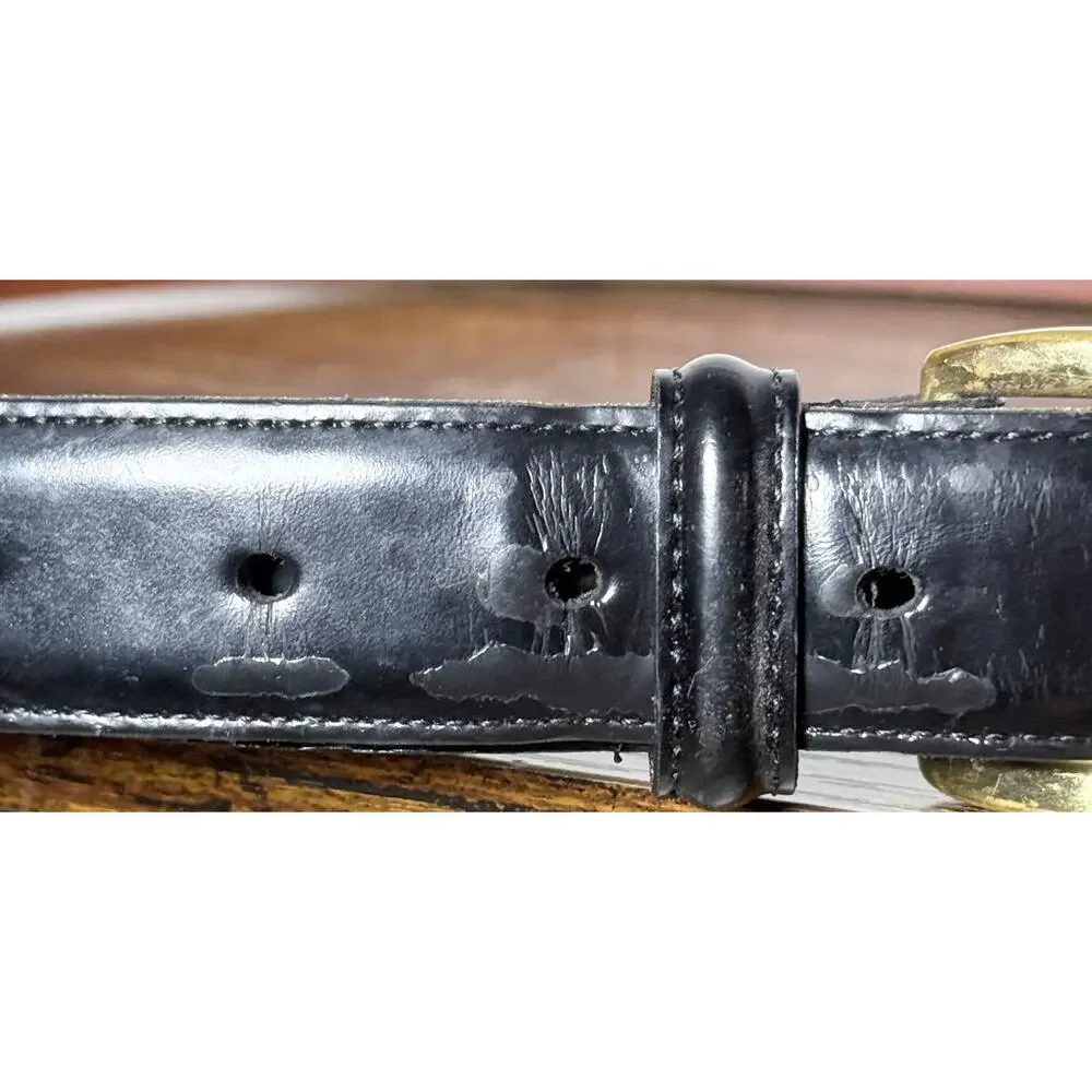 Coach Brown Leather Belt Solid Brass Buckle Costa Rica